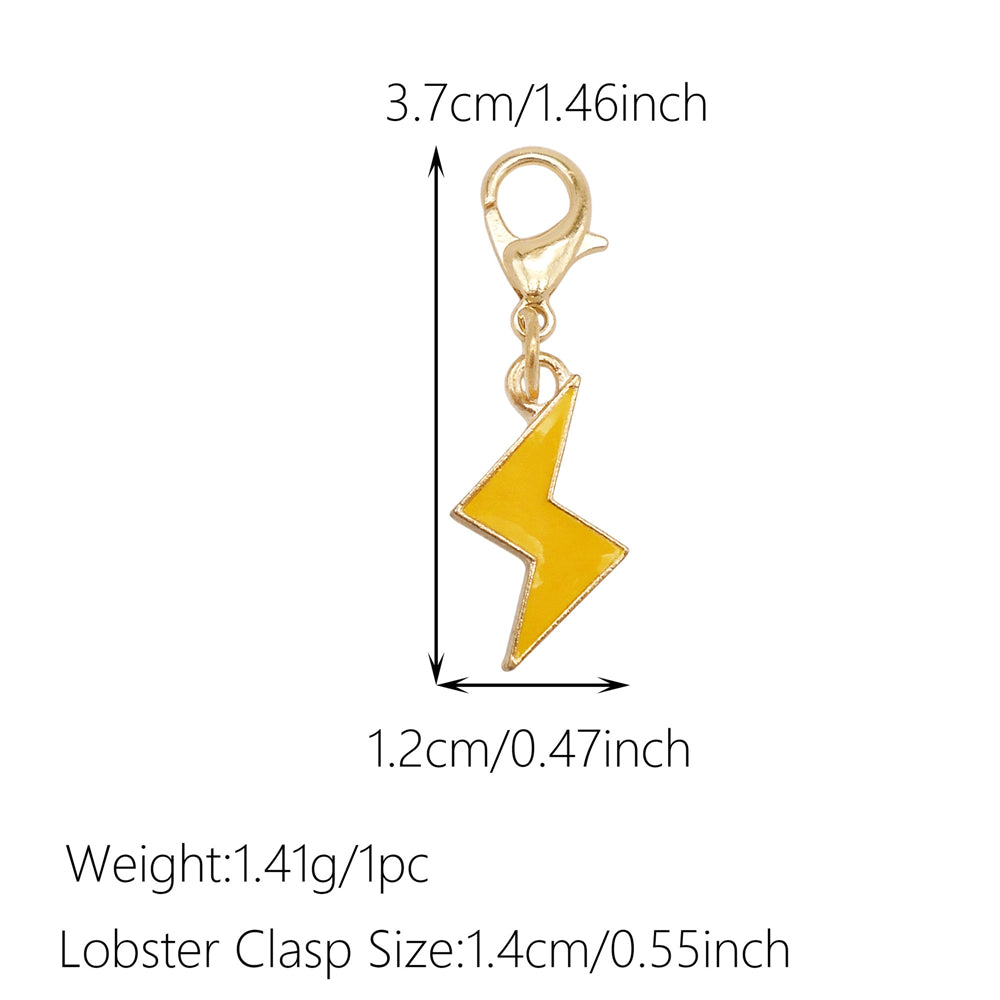 1pc Yellow Themed Enamel Charm with Clasp - Clip on Pendant with Flower Fruit Charm for Bag Key Hanging Decor, Phone Chain DIY Supplies