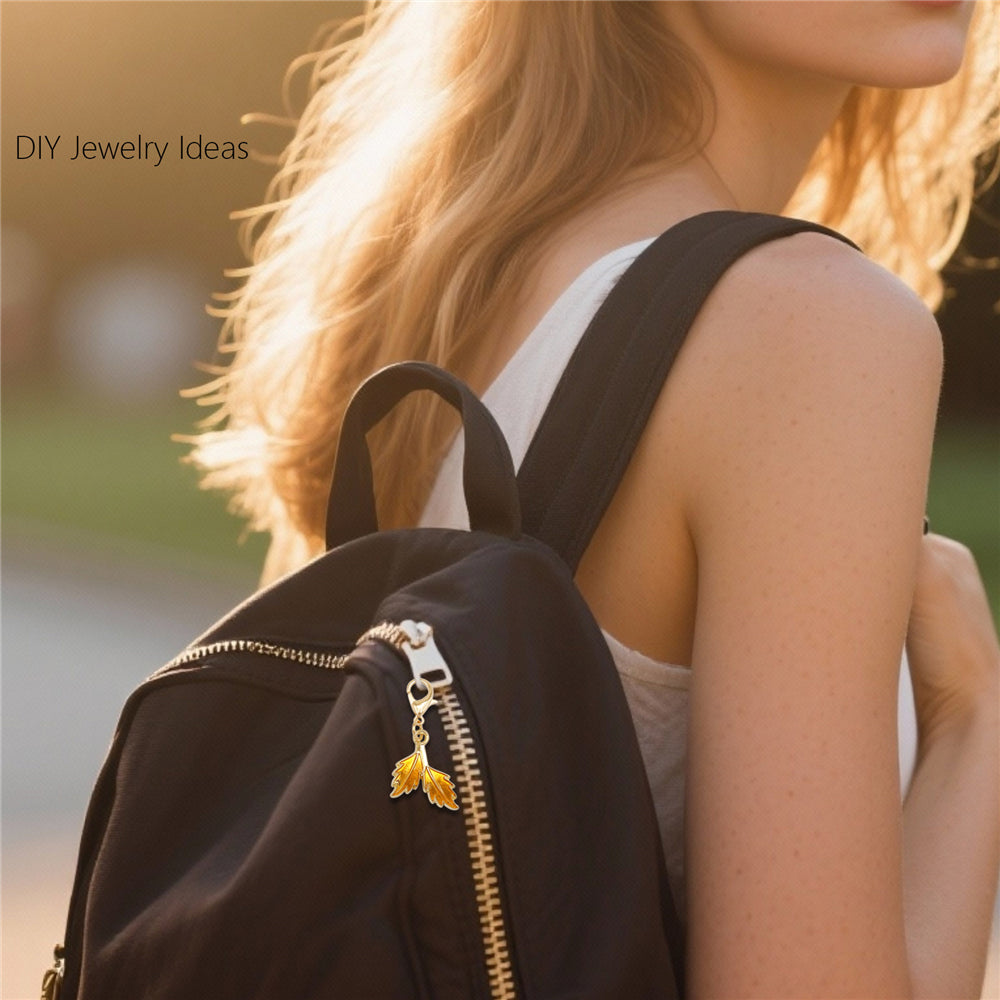 1pc Yellow Themed Enamel Charm with Clasp - Clip on Pendant with Flower Fruit Charm for Bag Key Hanging Decor, Phone Chain DIY Supplies