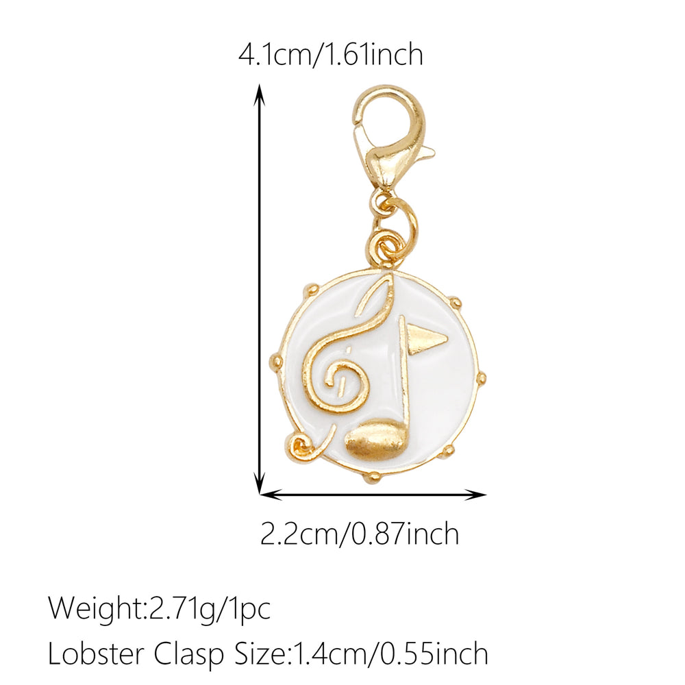 1pc White Series Enamel Charms with Lobster Clasp - Bowknot Flower Shaped Charm Pendant for Jewelry Making, DIY Keychain Supplies, Bag Purse Decor