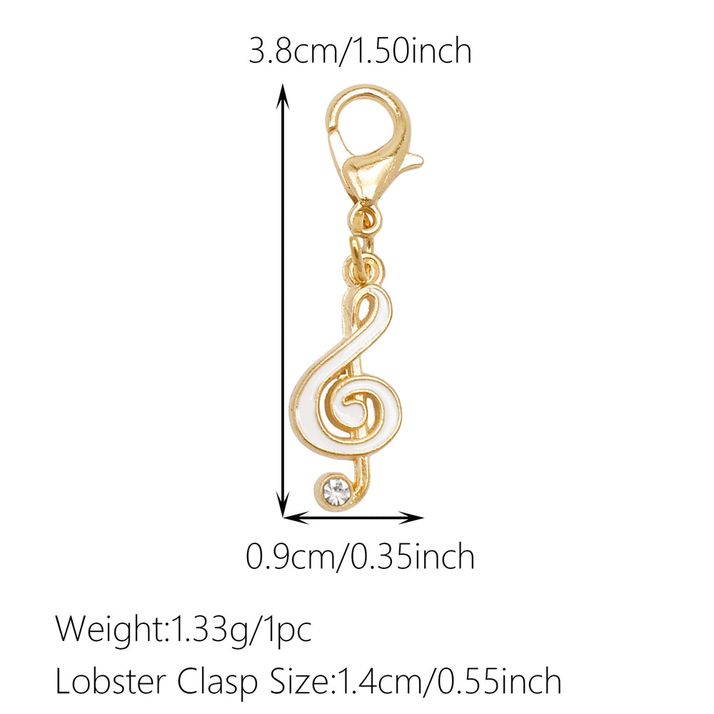 1pc White Series Enamel Charms with Lobster Clasp - Bowknot Flower Shaped Charm Pendant for Jewelry Making, DIY Keychain Supplies, Bag Purse Decor