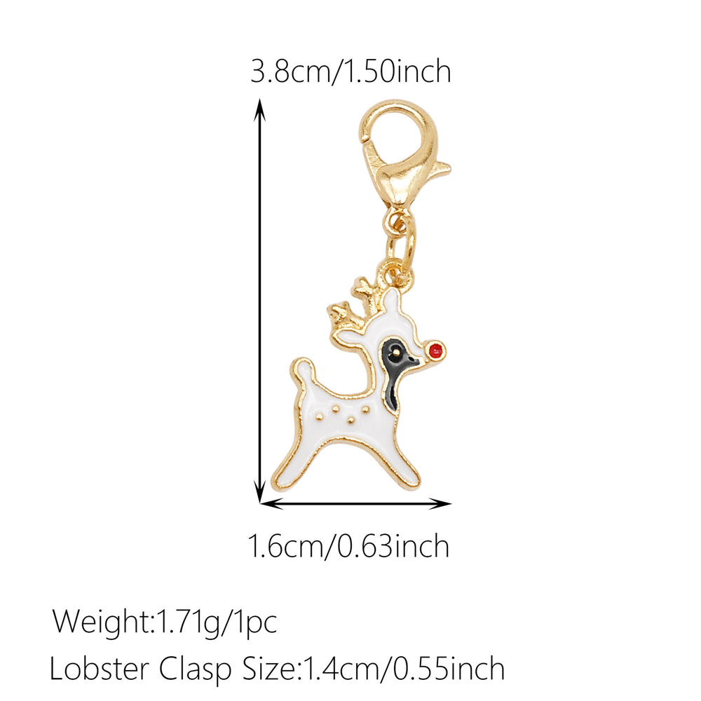 1pc White Series Enamel Charms with Lobster Clasp - Bowknot Flower Shaped Charm Pendant for Jewelry Making, DIY Keychain Supplies, Bag Purse Decor