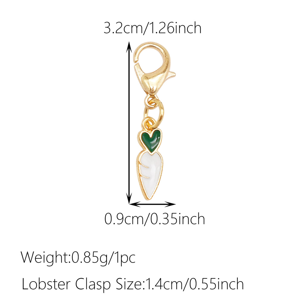 1pc White Series Enamel Charms with Lobster Clasp - Bowknot Flower Shaped Charm Pendant for Jewelry Making, DIY Keychain Supplies, Bag Purse Decor