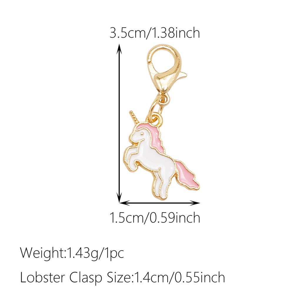 1pc White Series Enamel Charms with Lobster Clasp - Bowknot Flower Shaped Charm Pendant for Jewelry Making, DIY Keychain Supplies, Bag Purse Decor