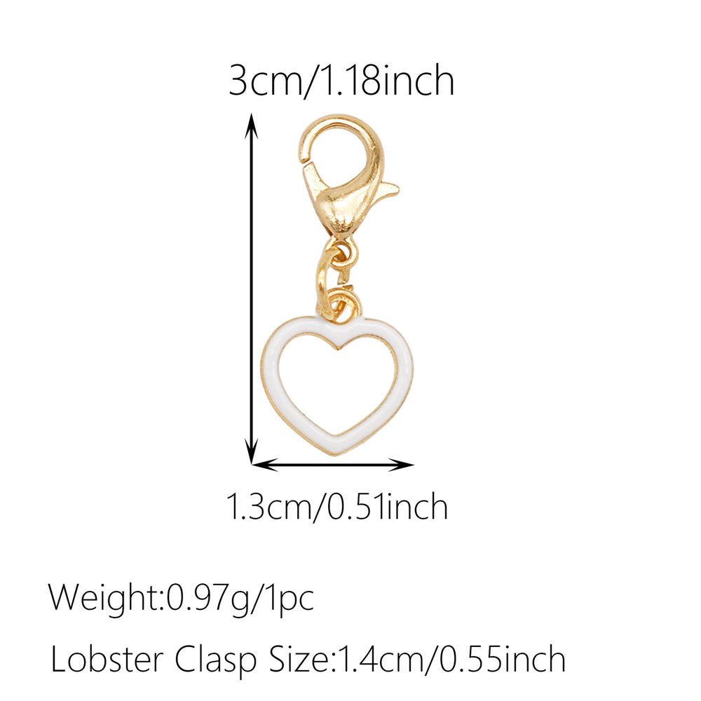 1pc White Series Enamel Charms with Lobster Clasp - Bowknot Flower Shaped Charm Pendant for Jewelry Making, DIY Keychain Supplies, Bag Purse Decor