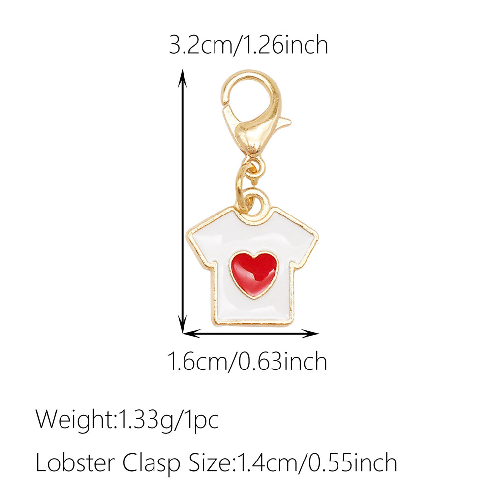 1pc White Series Enamel Charms with Lobster Clasp - Bowknot Flower Shaped Charm Pendant for Jewelry Making, DIY Keychain Supplies, Bag Purse Decor