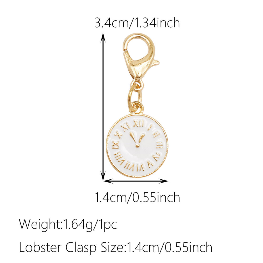 1pc White Series Enamel Charms with Lobster Clasp - Bowknot Flower Shaped Charm Pendant for Jewelry Making, DIY Keychain Supplies, Bag Purse Decor