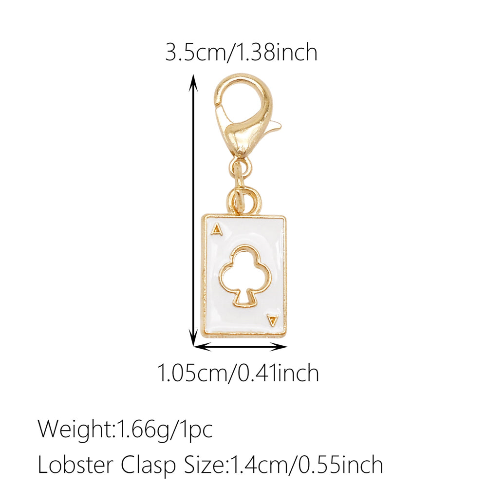 1pc White Series Enamel Charms with Lobster Clasp - Bowknot Flower Shaped Charm Pendant for Jewelry Making, DIY Keychain Supplies, Bag Purse Decor