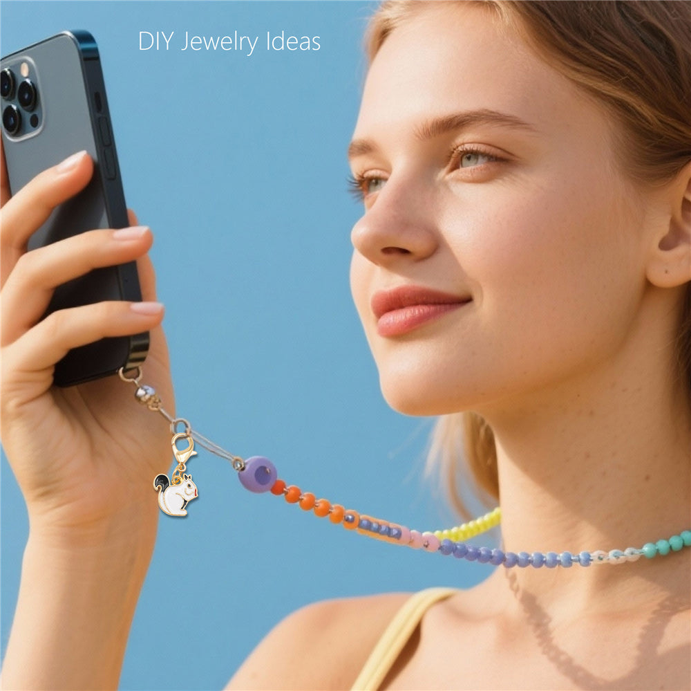 1pc White Series Enamel Charms with Lobster Clasp - Bowknot Flower Shaped Charm Pendant for Jewelry Making, DIY Keychain Supplies, Bag Purse Decor